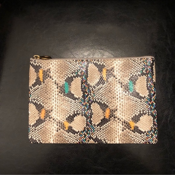 Madewell Pouch in Stamped Rainbow Snake - Picture 1 of 3